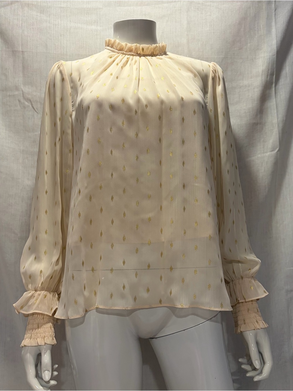 Endless Rose Cream Blouse with Gold Dot Accents